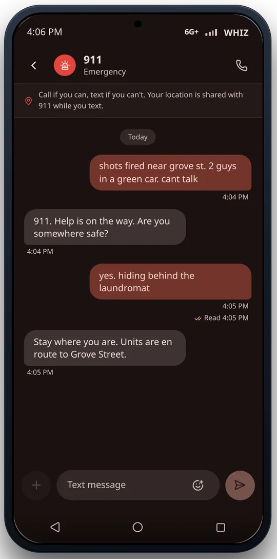 Text-to-911 conversation